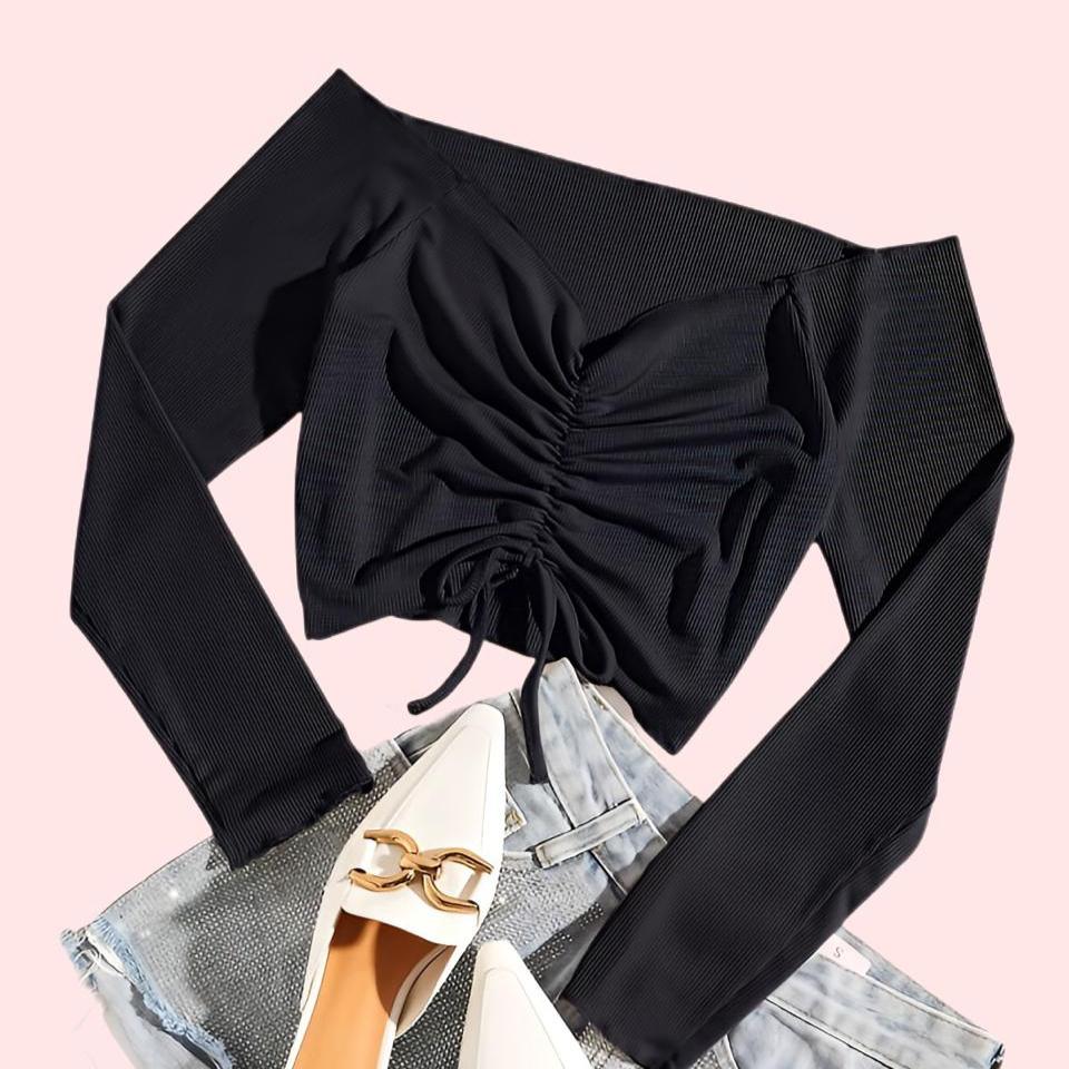crop top manga larga olivia