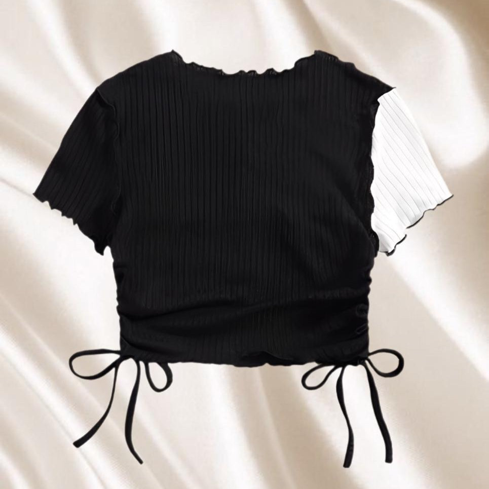 crop top ajedrez