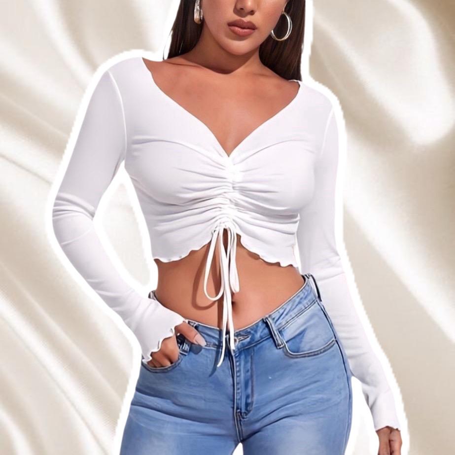crop top manga larga giorgina