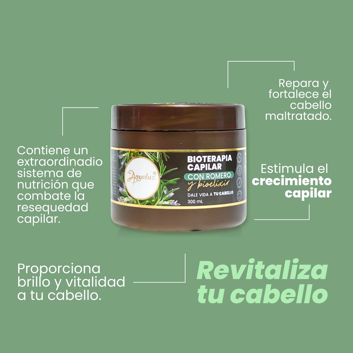 Bioterapia Capilar con Romero y Bioelixir X 300 ML ANYELUZ