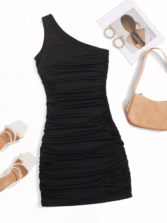 vestido corto con recogido