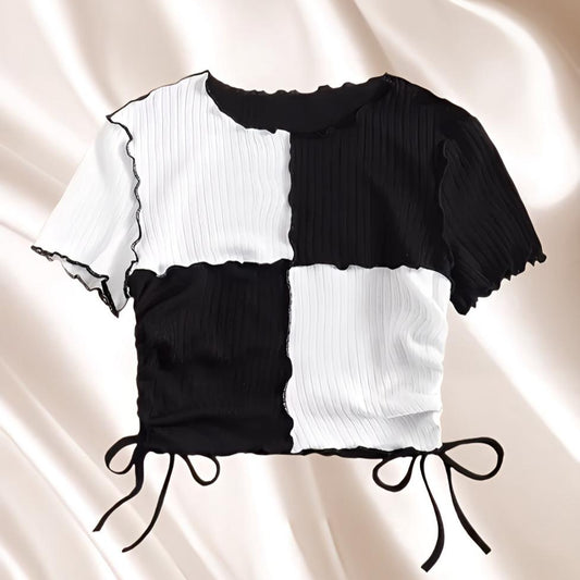 crop top ajedrez