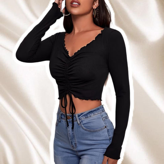 crop top manga larga giorgina