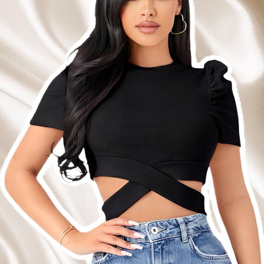 crop top antonela manga corta