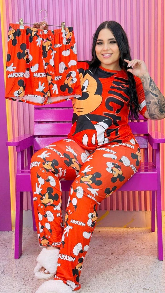 Pijama 3 Piezas Divina Plus  (Pantalon, Short y Camiseta Oversize)