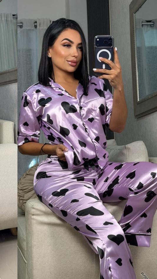 Pijama pantalon en Satin